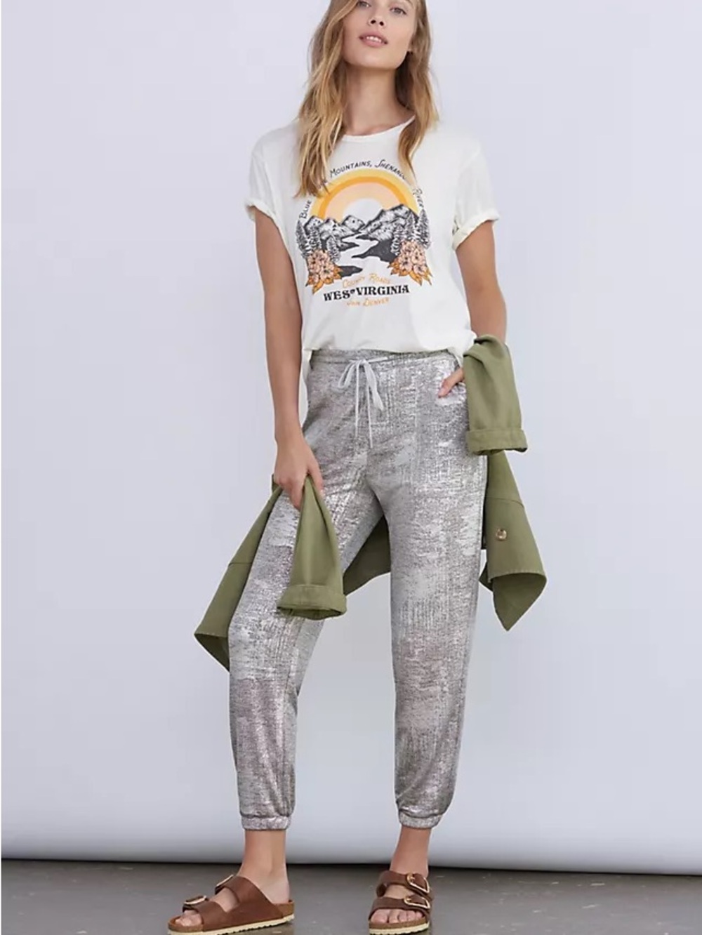 Anthropologie Sloane Shimmer Jogger